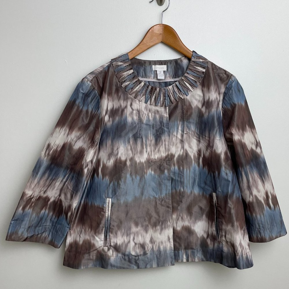 Chico's Tie-Dyed Dream Darya Jacket Lightweight Swing Jacket